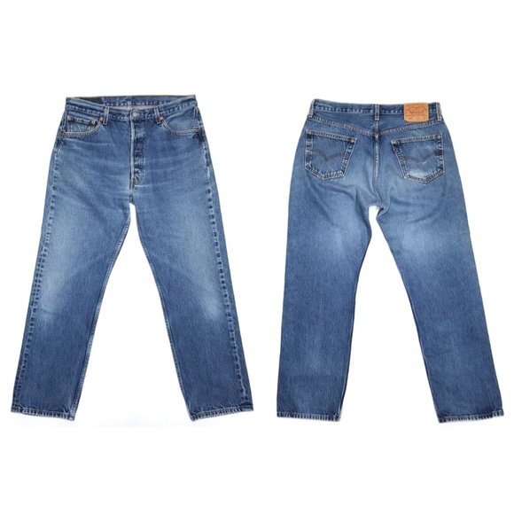 SOLD Levi's 501 Red Tab Button Fly Blue Jeans - Picture 2 of 8